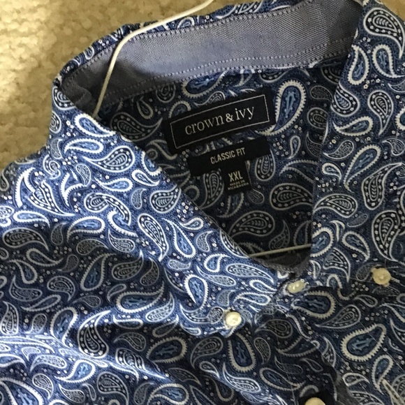 CROWN & IVY LS MENS SHIRT - Picture 6 of 14